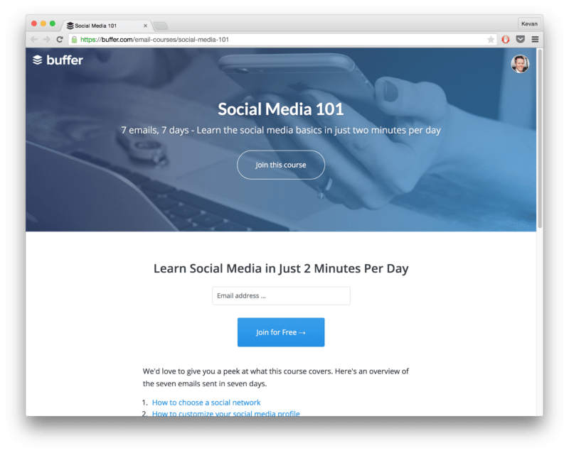 Social Media 101 e-book by buffer