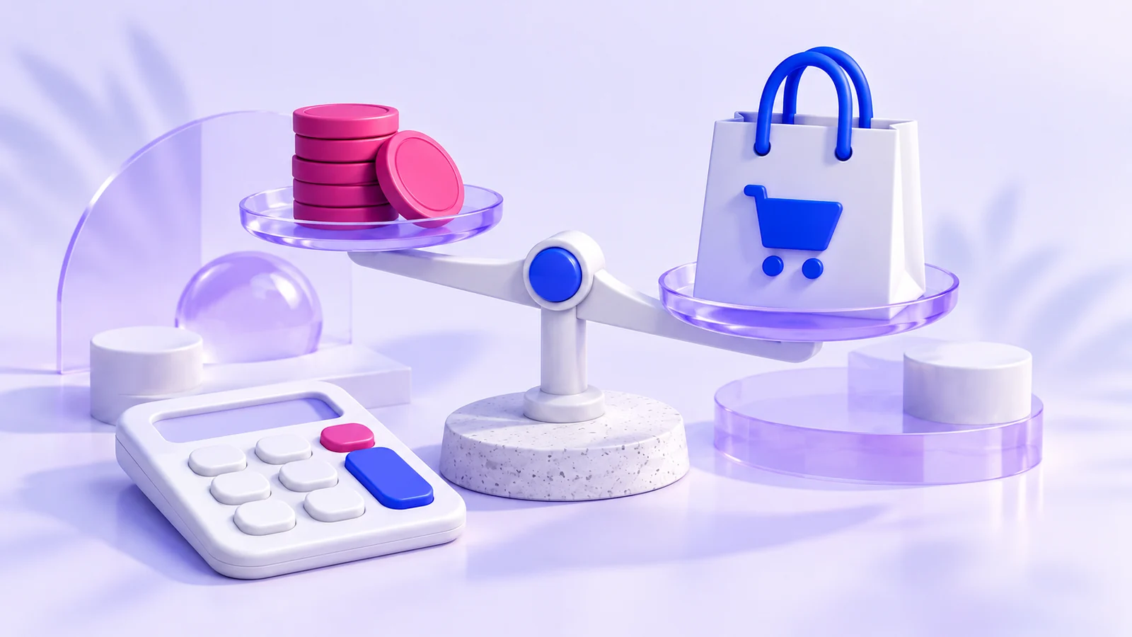 Balance comparant coûts publicitaires et ventes, avec une calculatrice