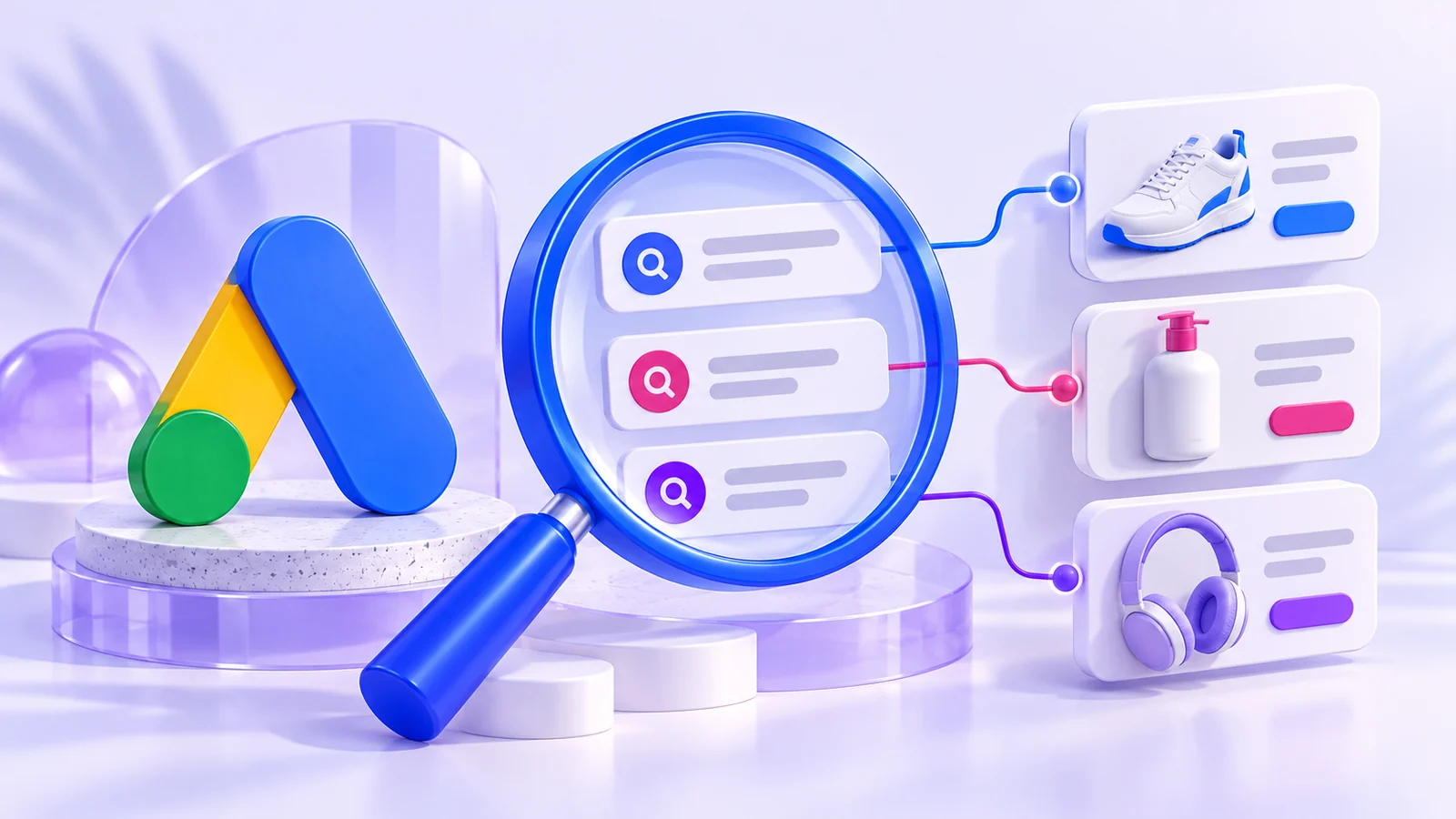 Symbole Google Ads et intentions de recherche reliées aux offres adaptées