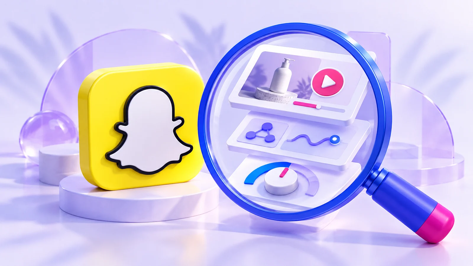 رمز Snapchat وعدسة تشخيص تفحص المحتوى والتتبّع والتوزيع