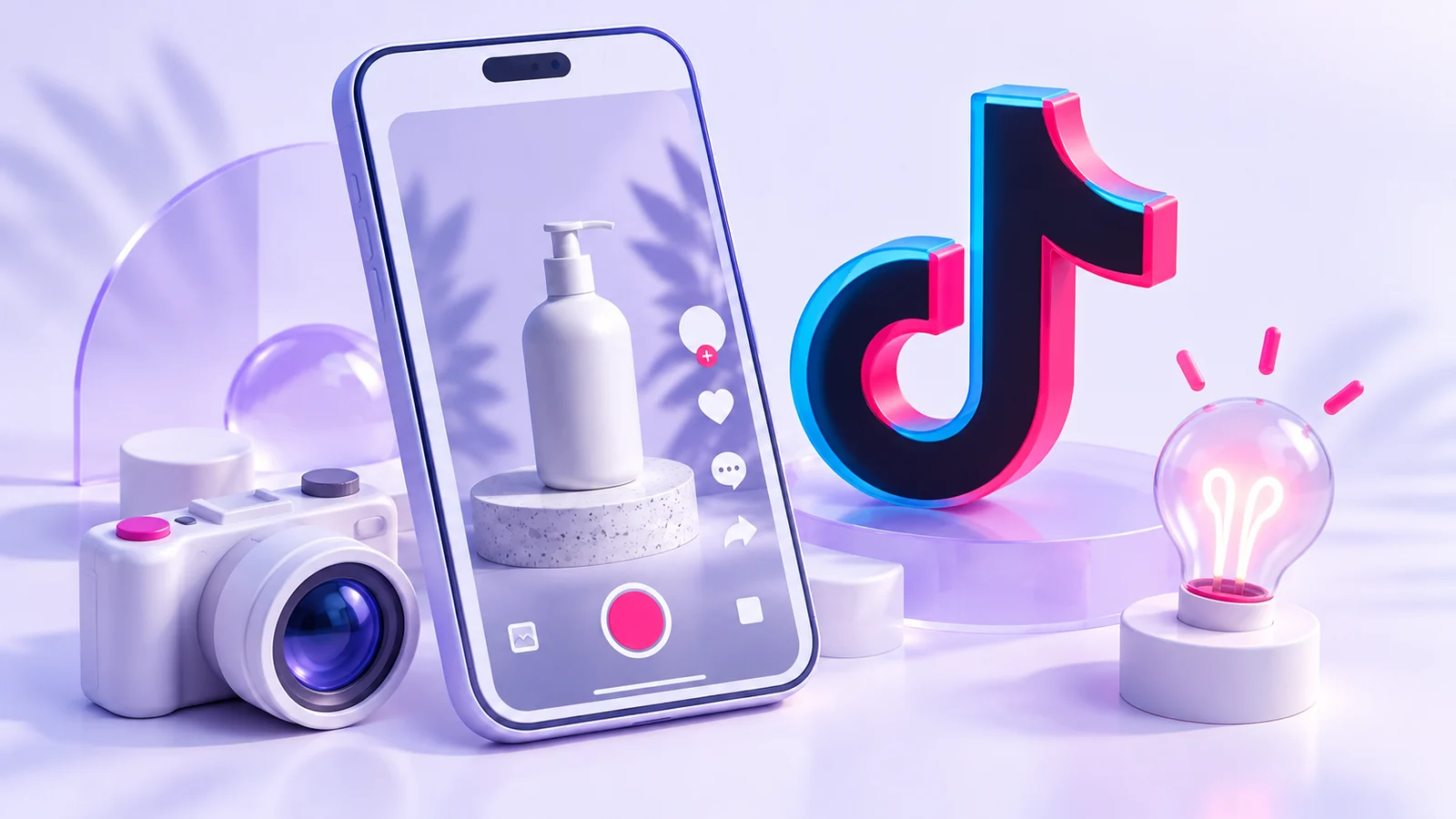 Symbole TikTok et idée de vidéo de démonstration produit sur un téléphone